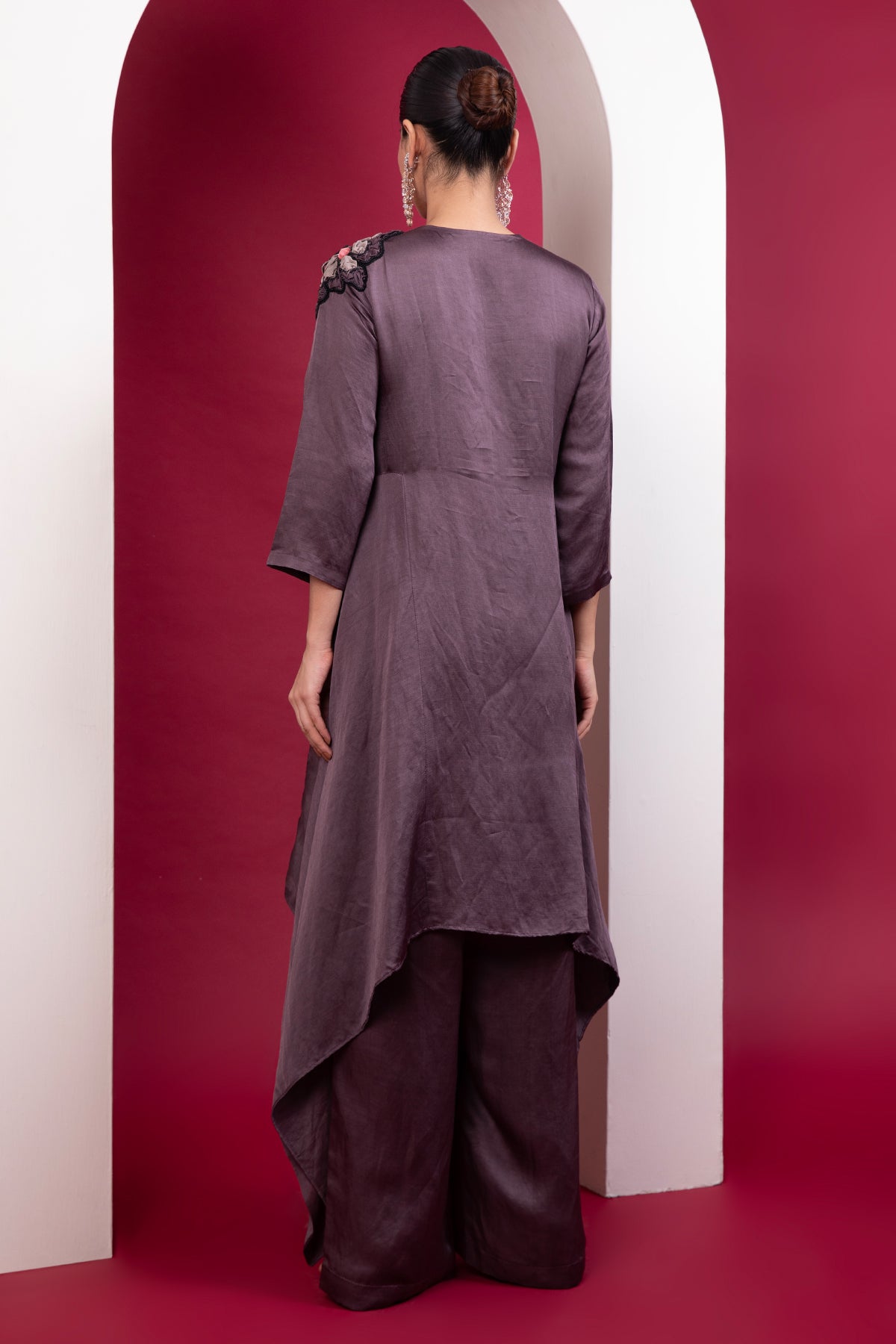 Plum Asymmetrical Tunic & Pants
