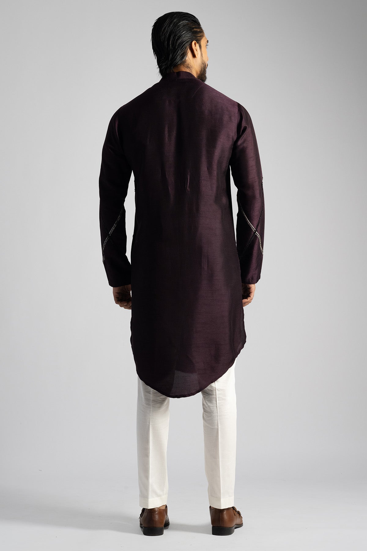 Plum Bamberg Silk Kurta & Pants