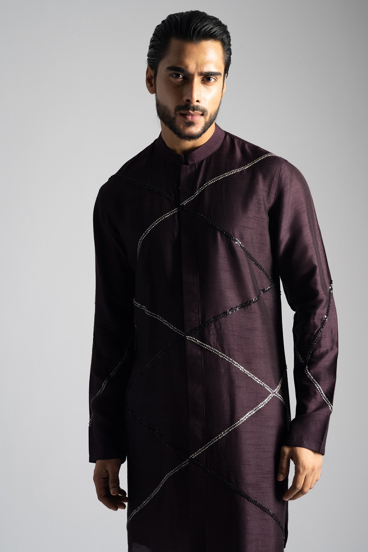 Plum Bamberg Silk Kurta & Pants