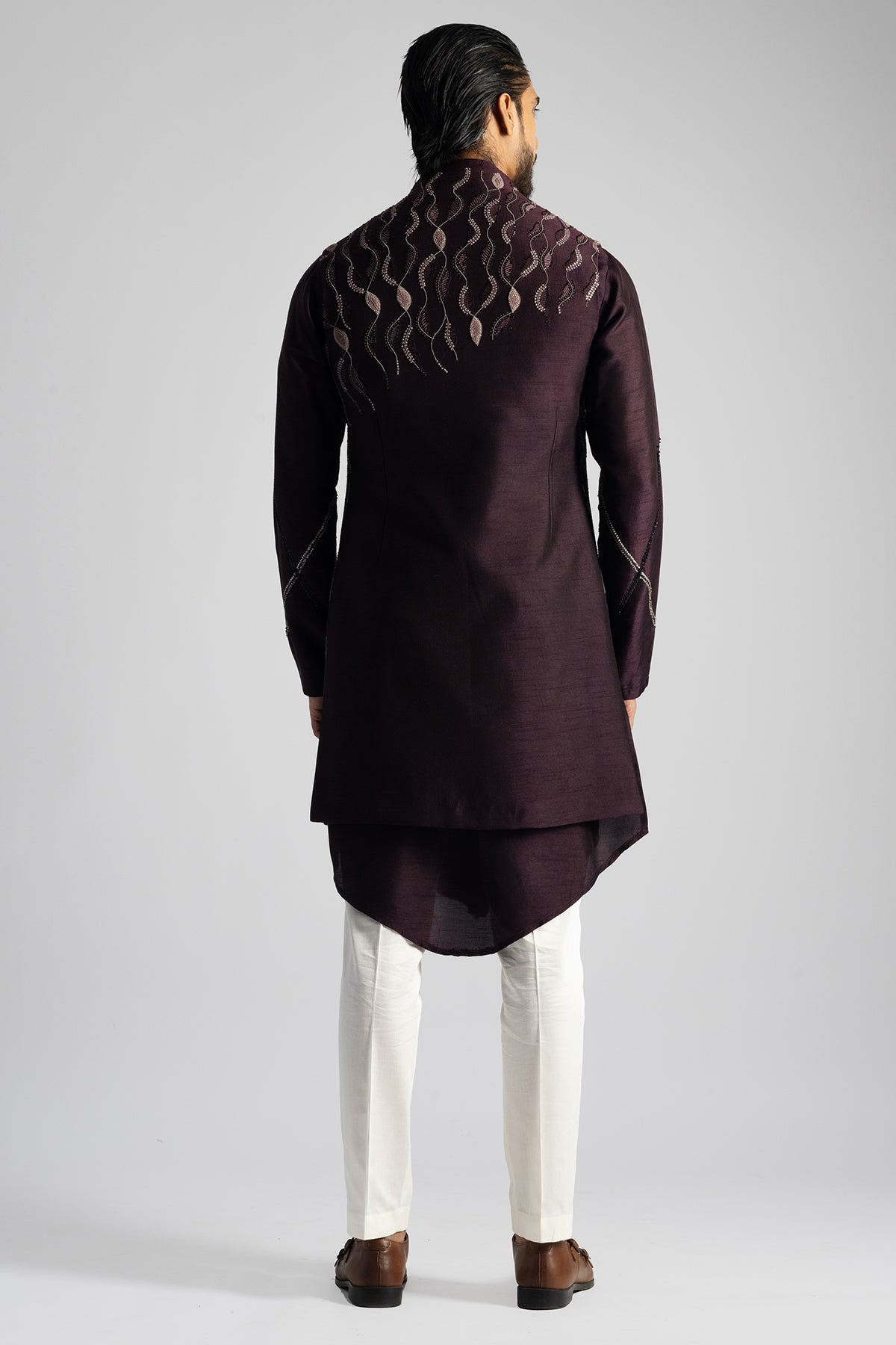 Plum Bamberg Thread Kurta Set