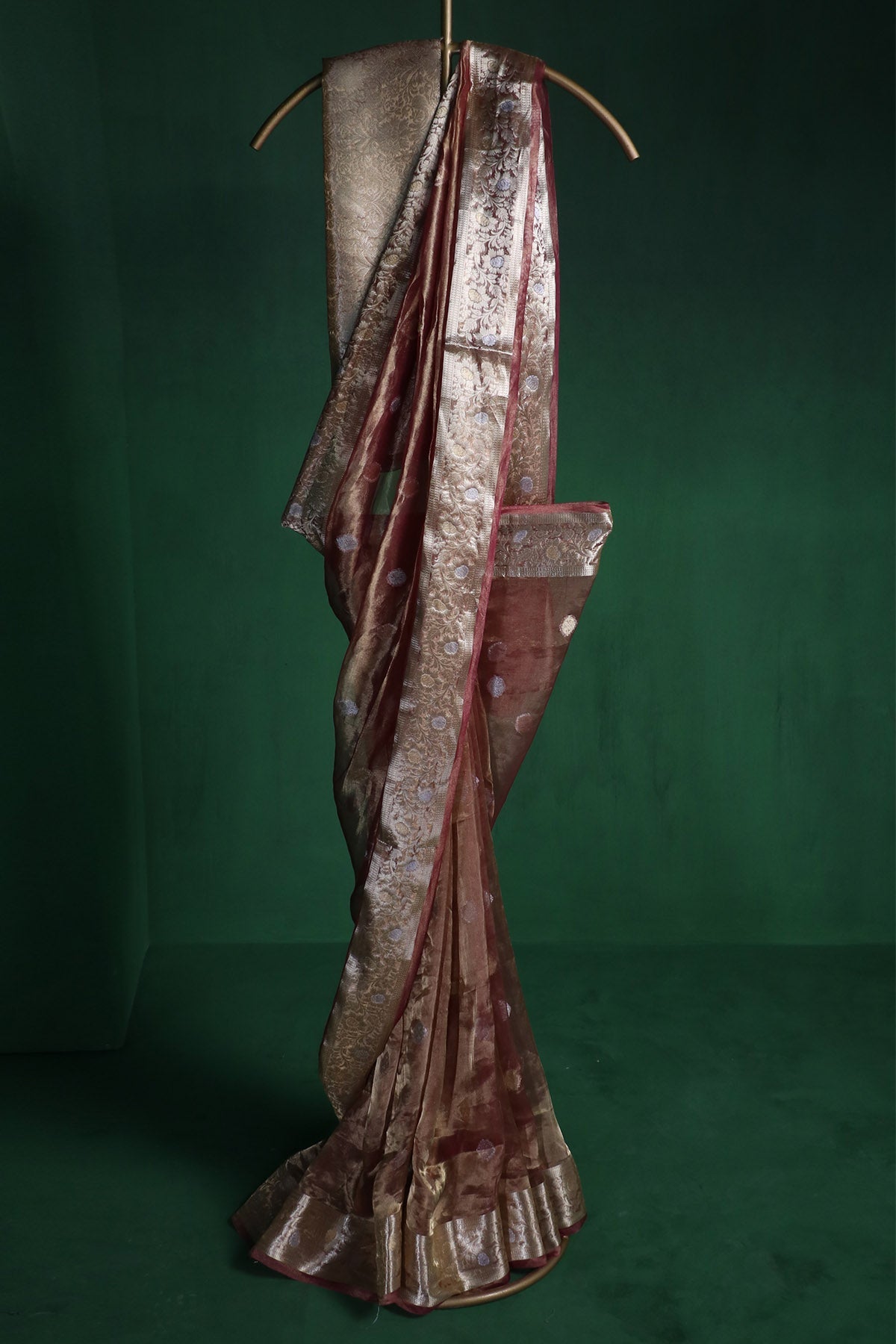 Buy Plum Banarasi Weave Zari Saree for women by Ekagani Designer online available at scrollnshops