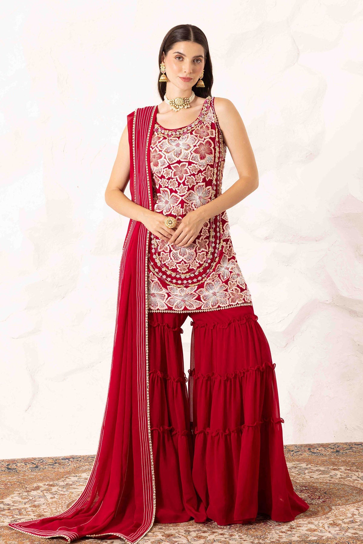 Buy Plum Dori Embroidered Kurta Set by Ajiesh Oberoi for women online at ScrollnShops