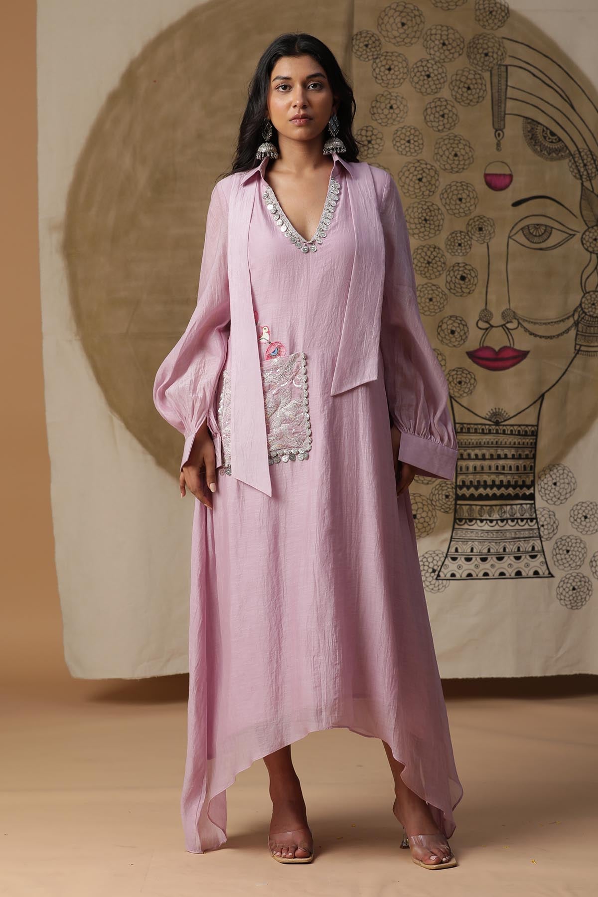 Pocket Embroidered Gown