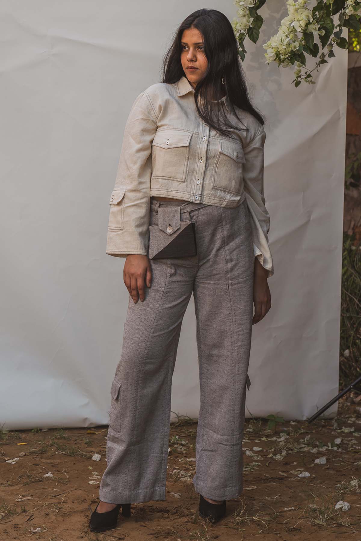 Pockets Adorn Cropped Jacket