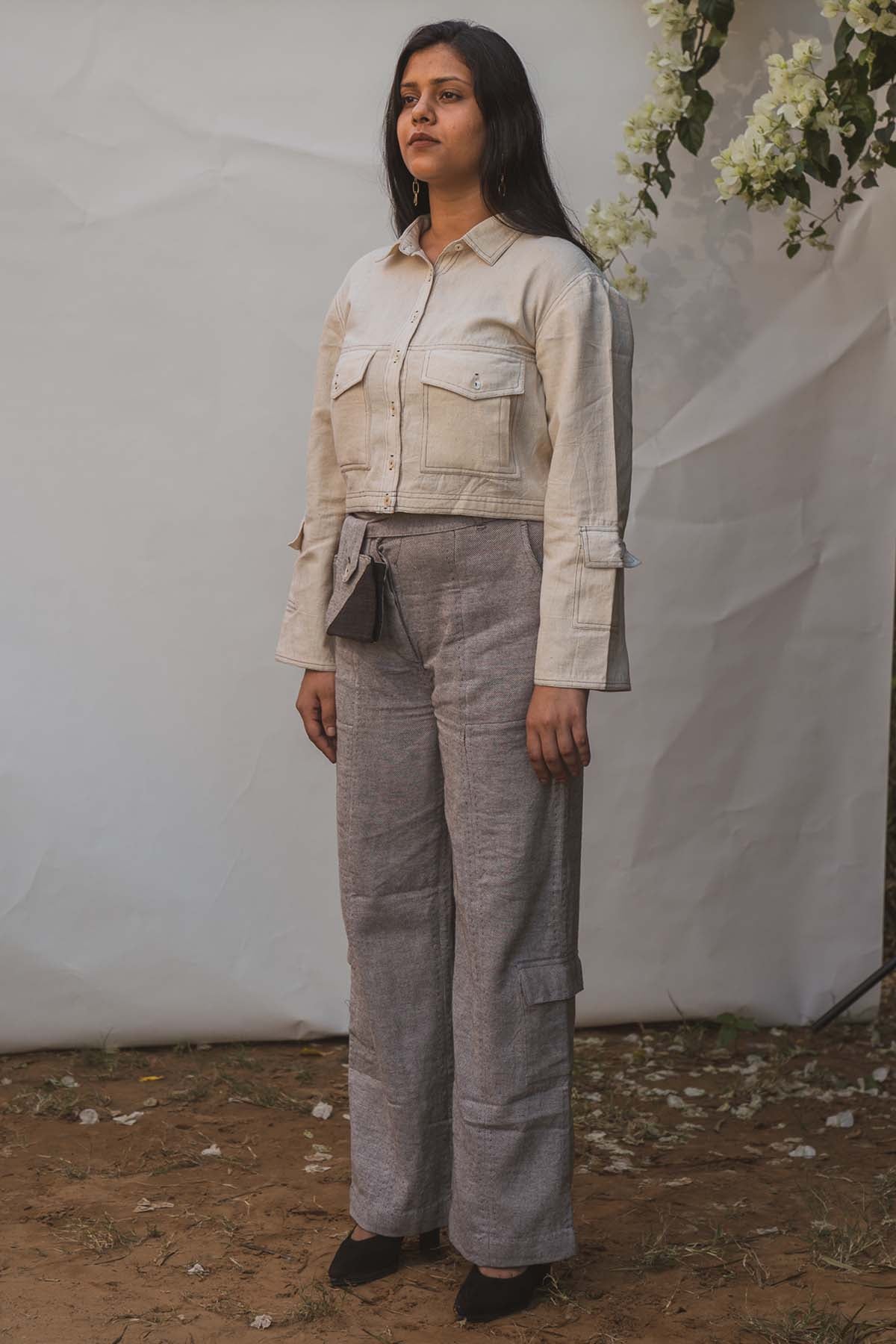 Pockets Adorn Cropped Jacket