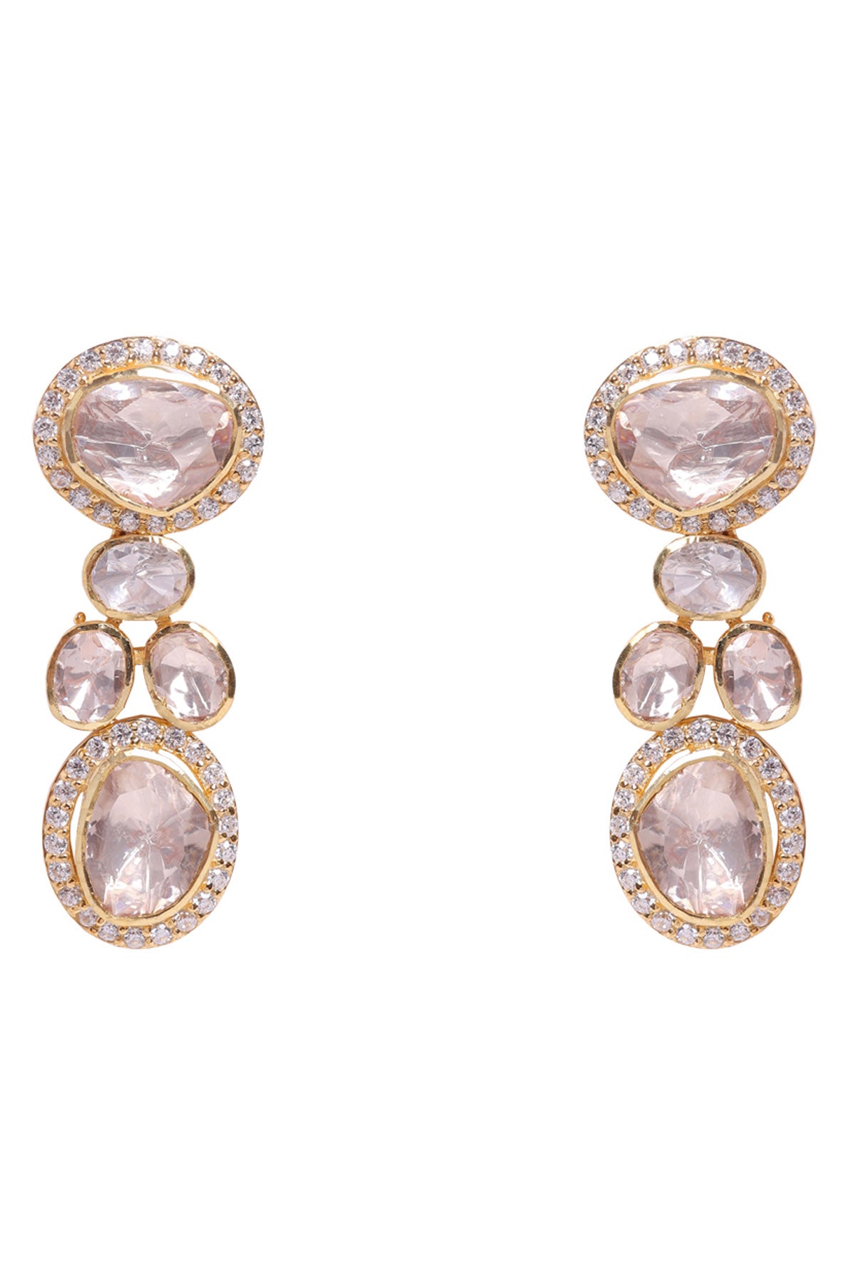 Polki 925 Silver Drop Earrings