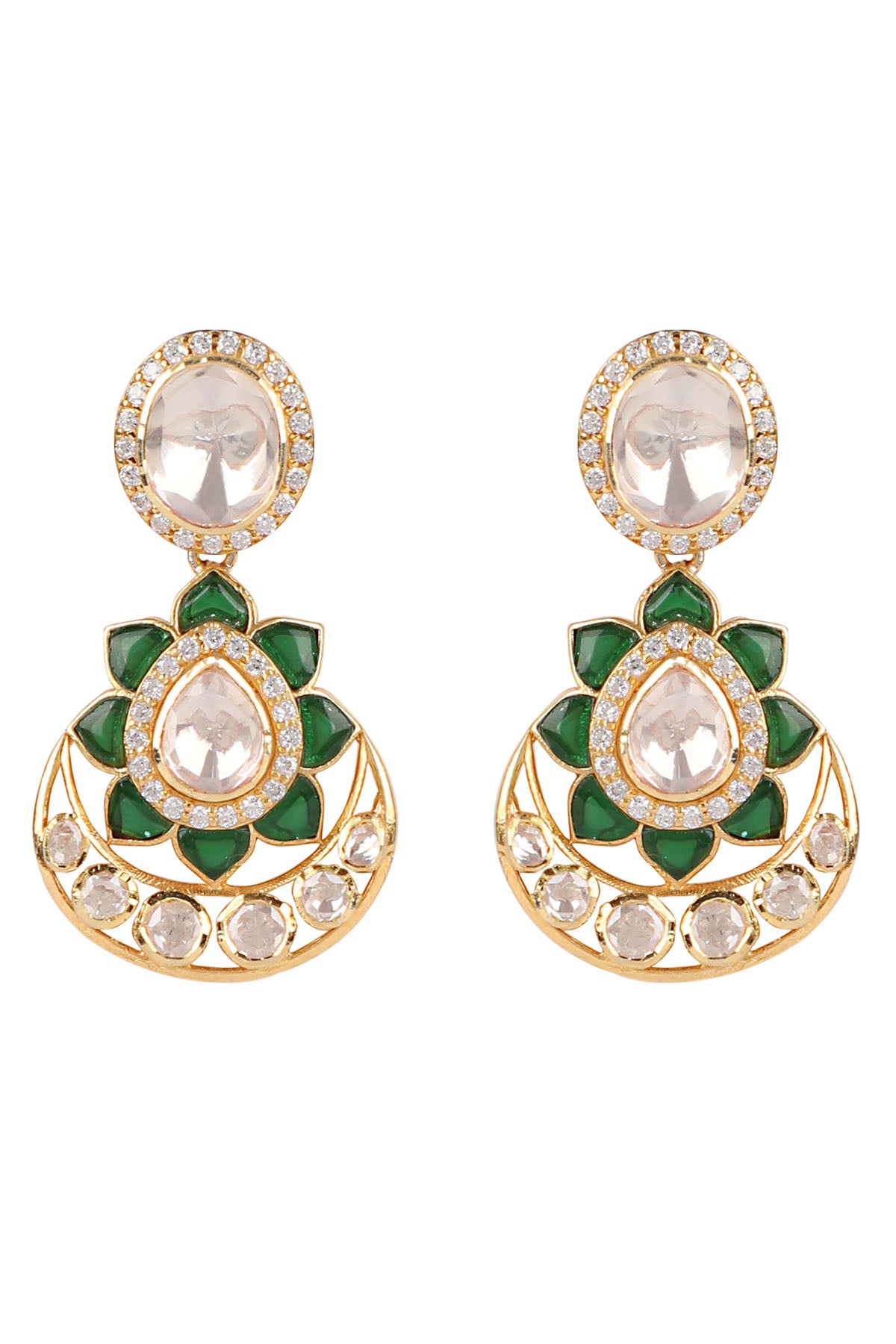 Polki Green Mini Chandbalis