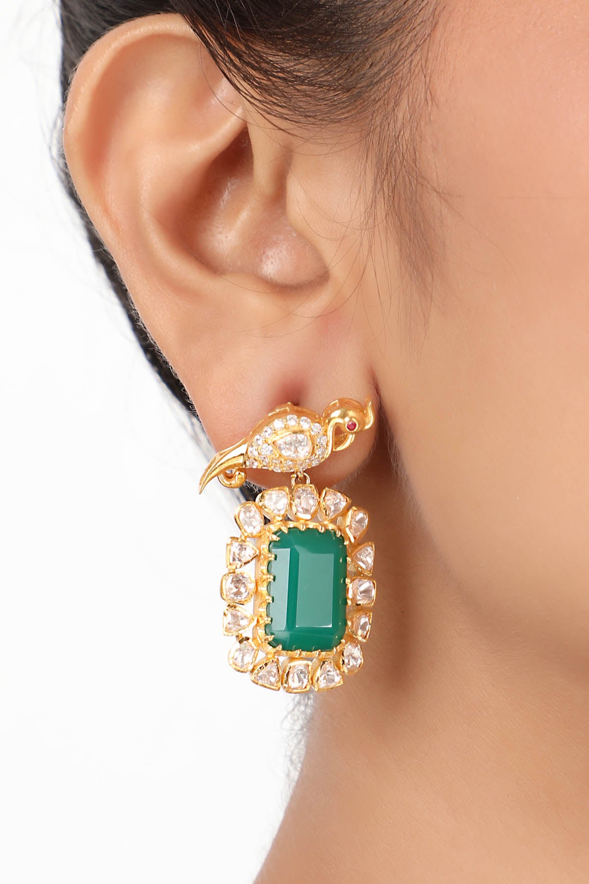 Polki Peacock Necklace Set