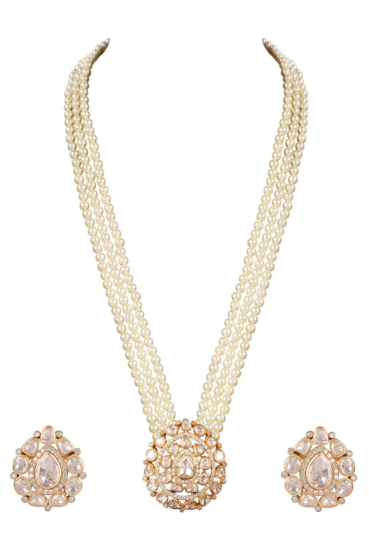 Polki Pearl Necklace Set