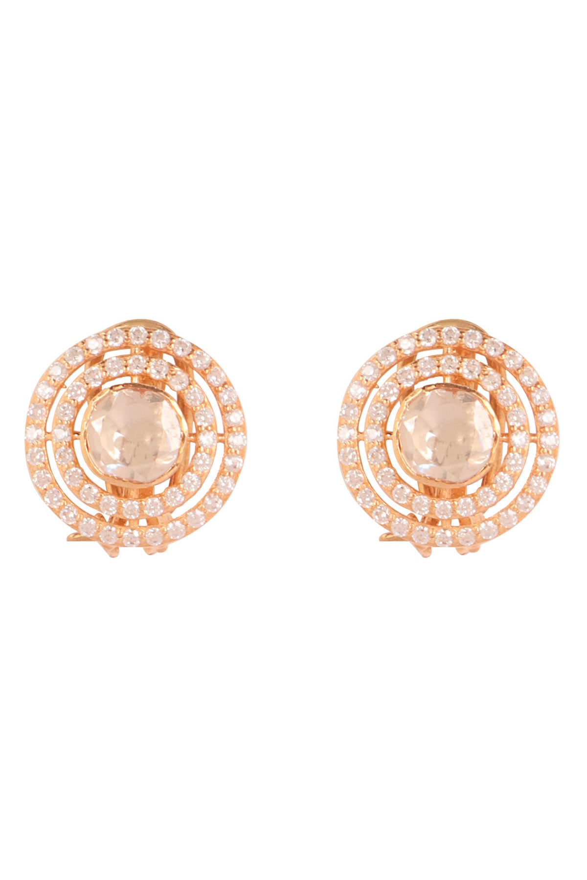 Polki Round Solitaire Pendant Set