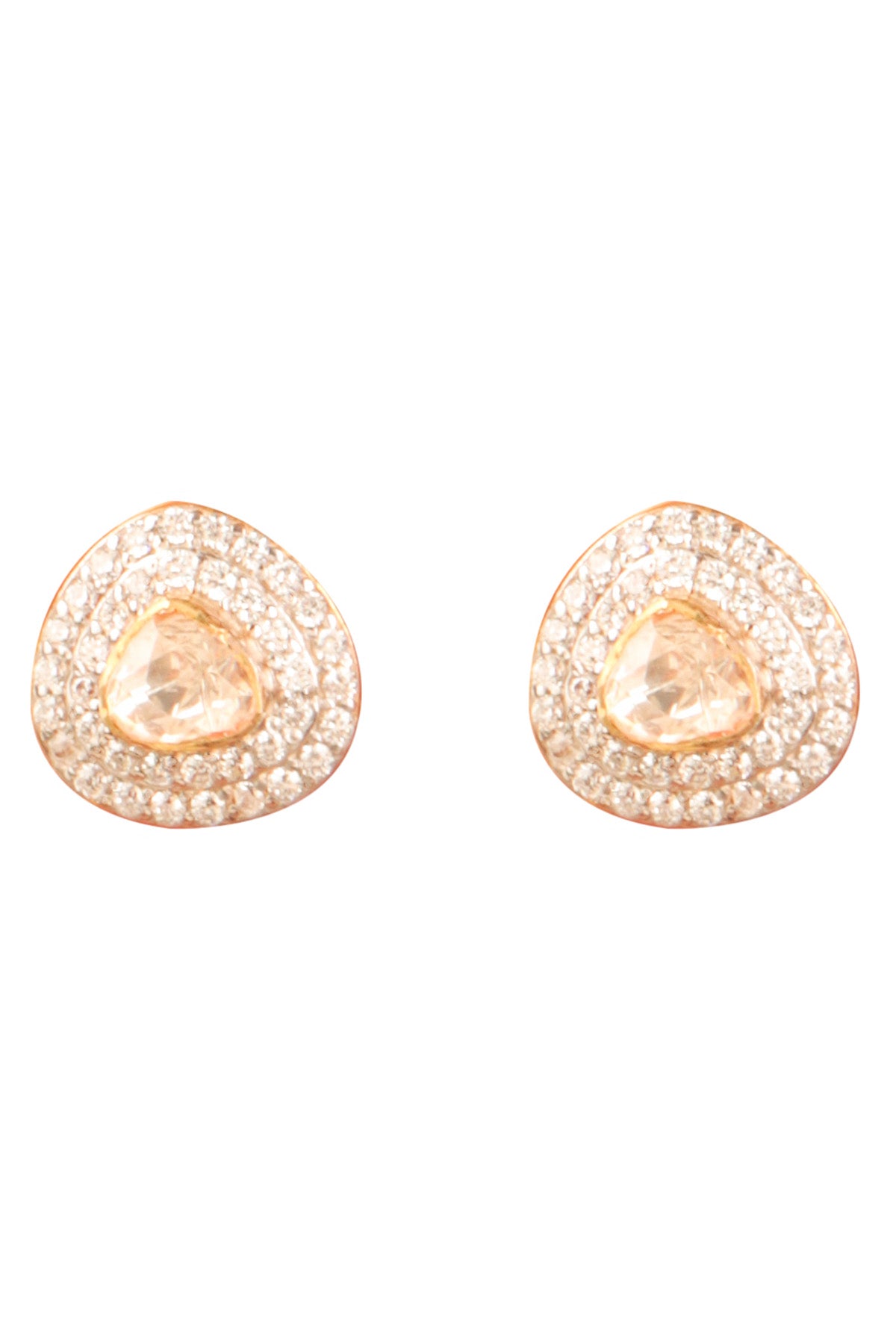 Polki Triangular Pendant Set