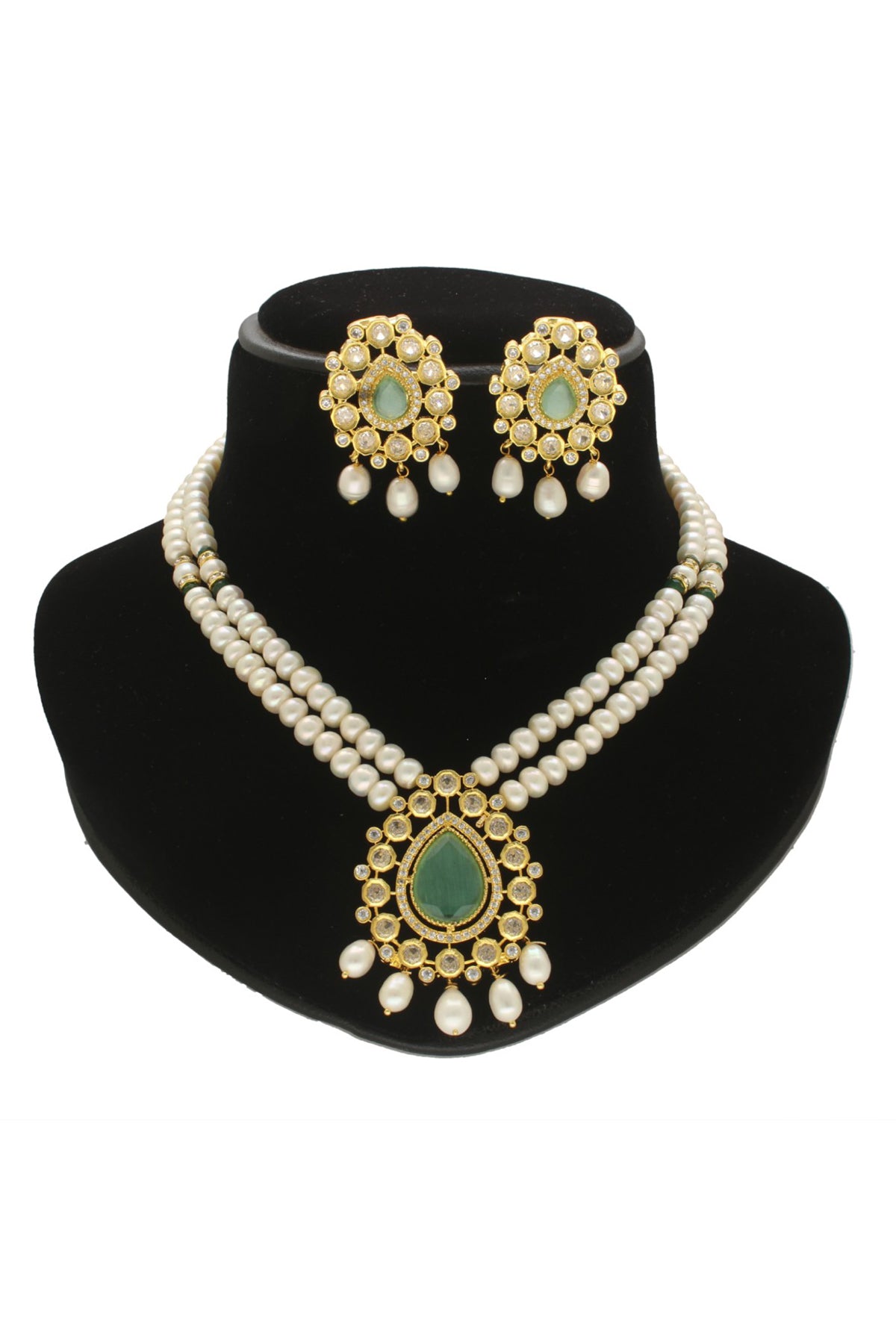 Potato Shape White Necklace Set