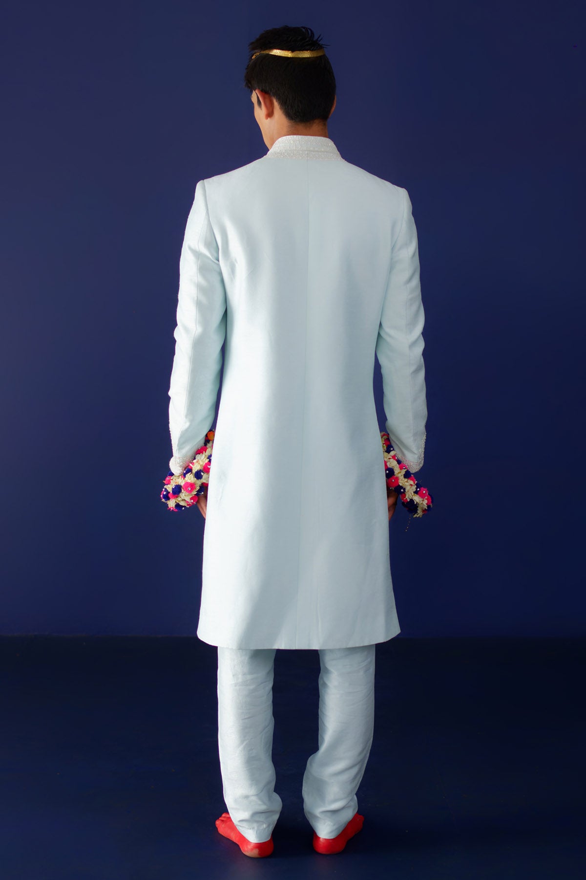 Powder Blue Resham Sherwani Set