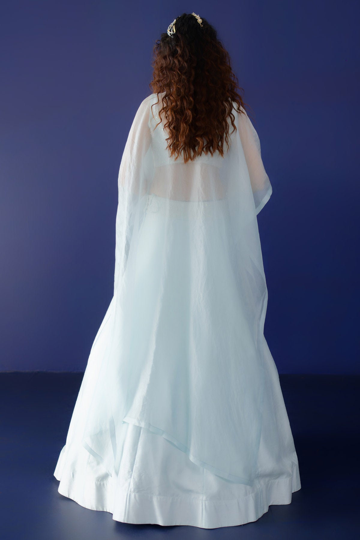 Powder Blue Sequins Lehenga Set