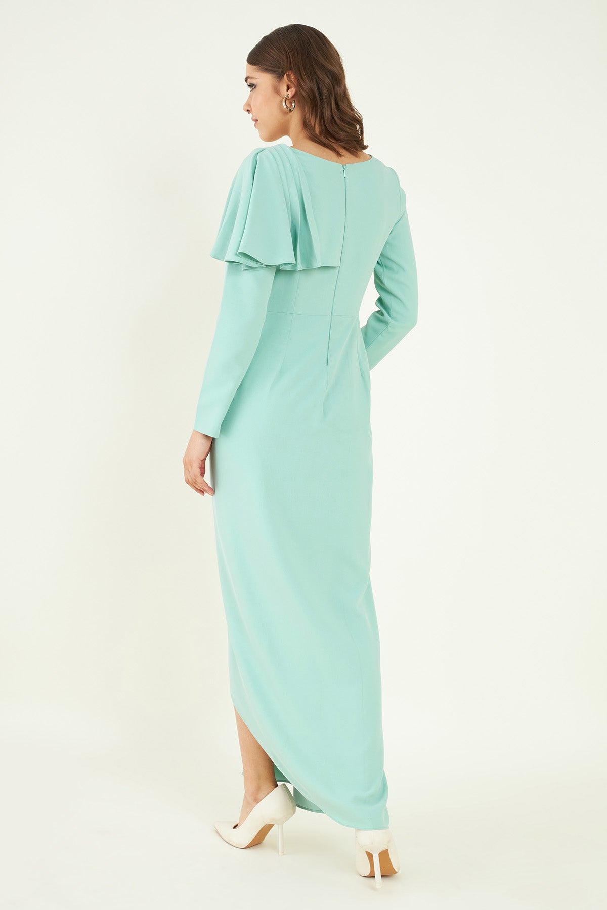 Powder Blue Slit Up Party Dress