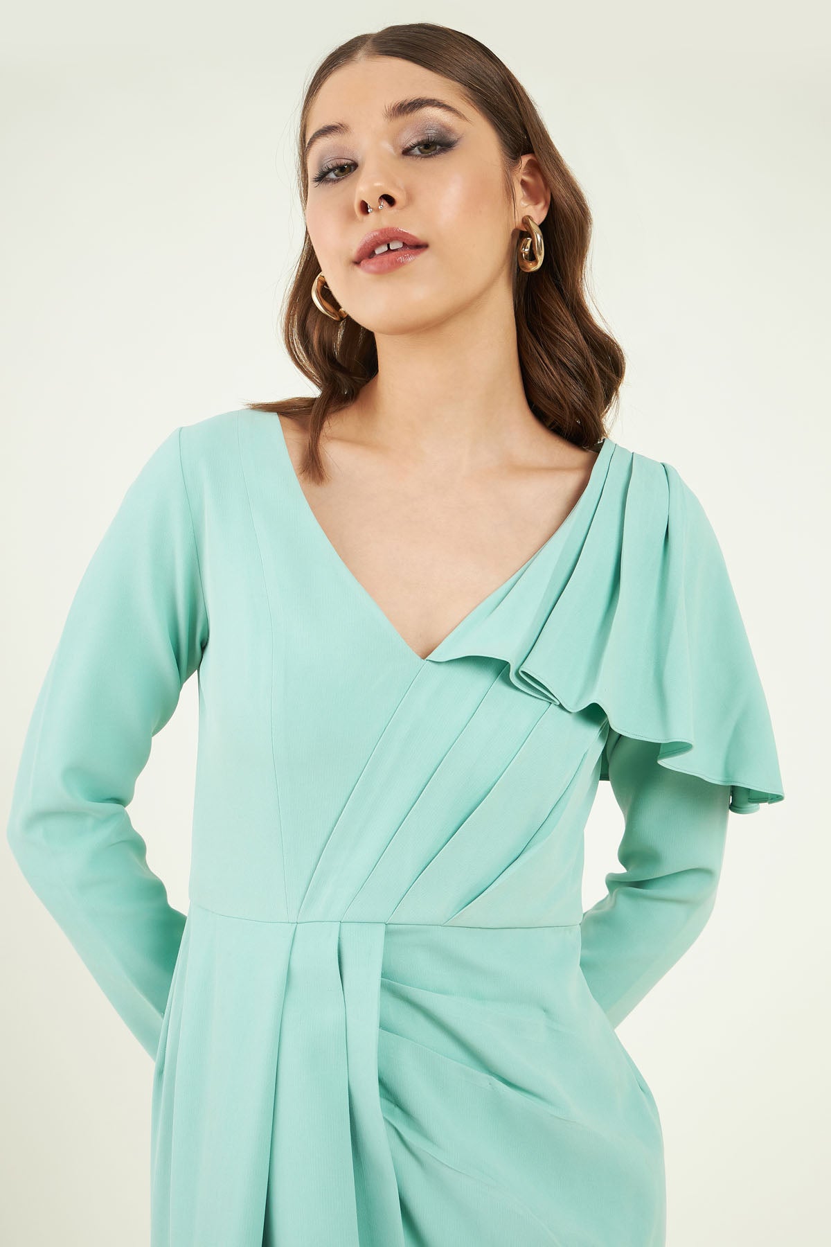 Powder Blue Slit Up Party Dress