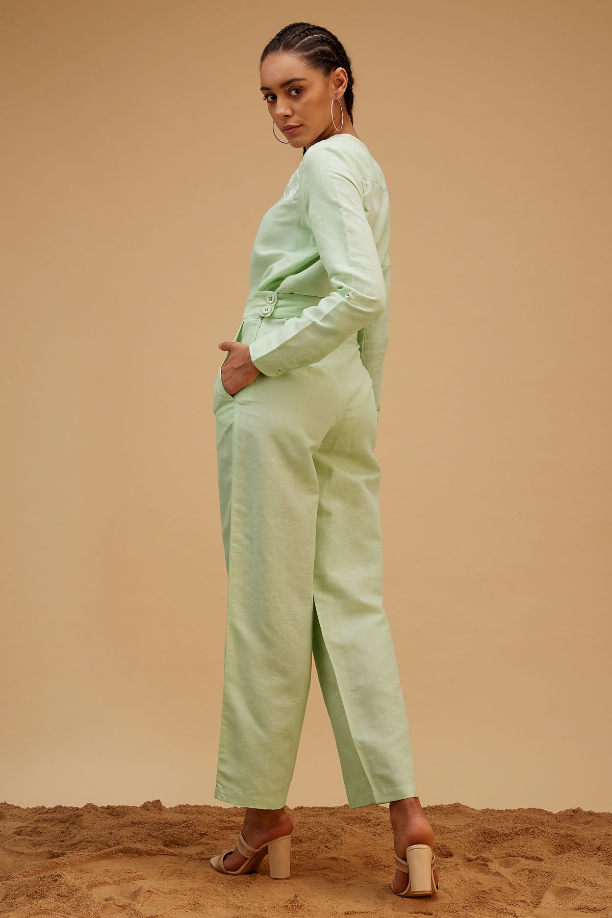 Powder Green Linen Co-ord Set
