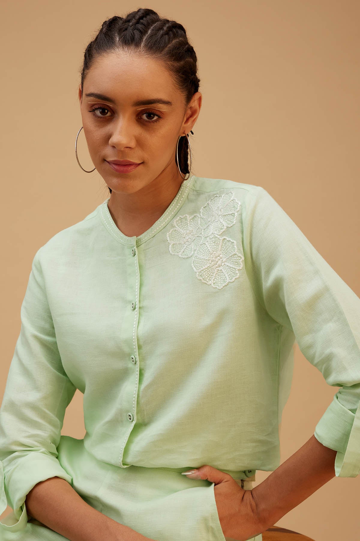 Powder Green Linen Co-ord Set