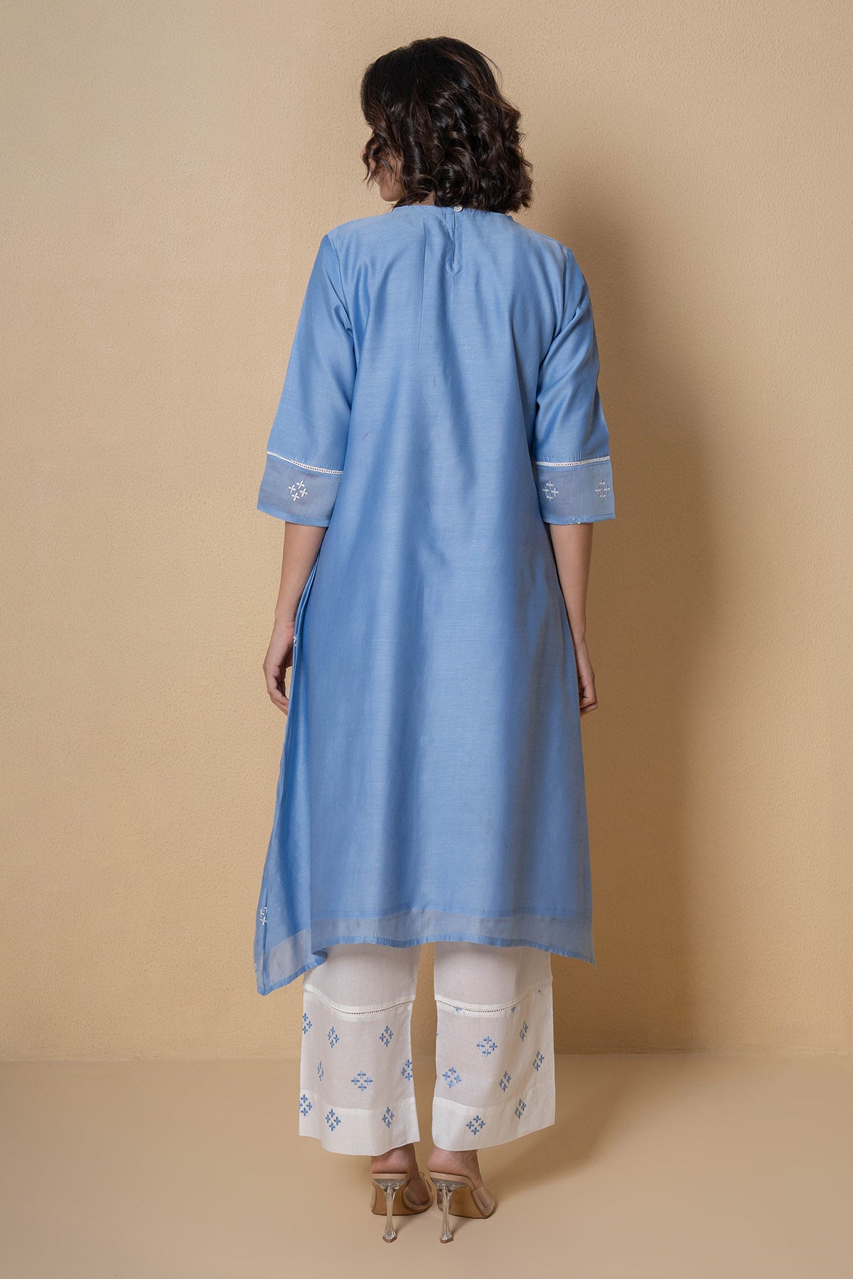 Powder Blue Straight Kurta Set