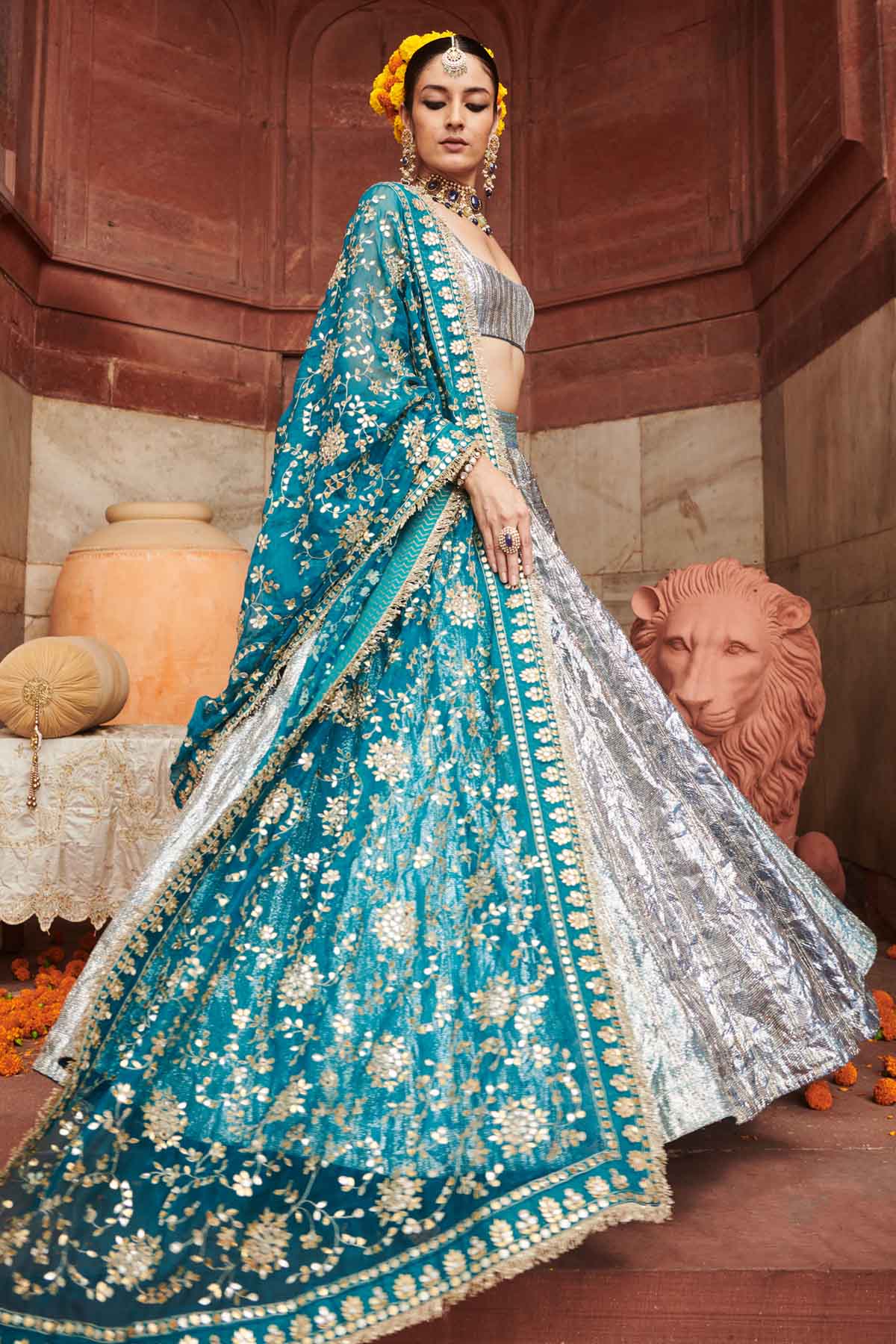 Powder Blue Lampi Lehenga Set