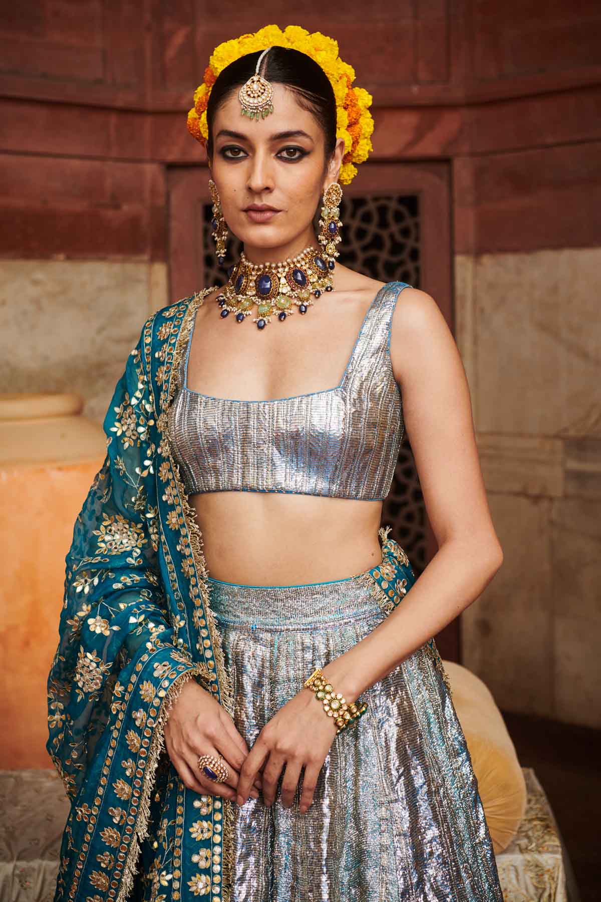 Powder Blue Lampi Lehenga Set
