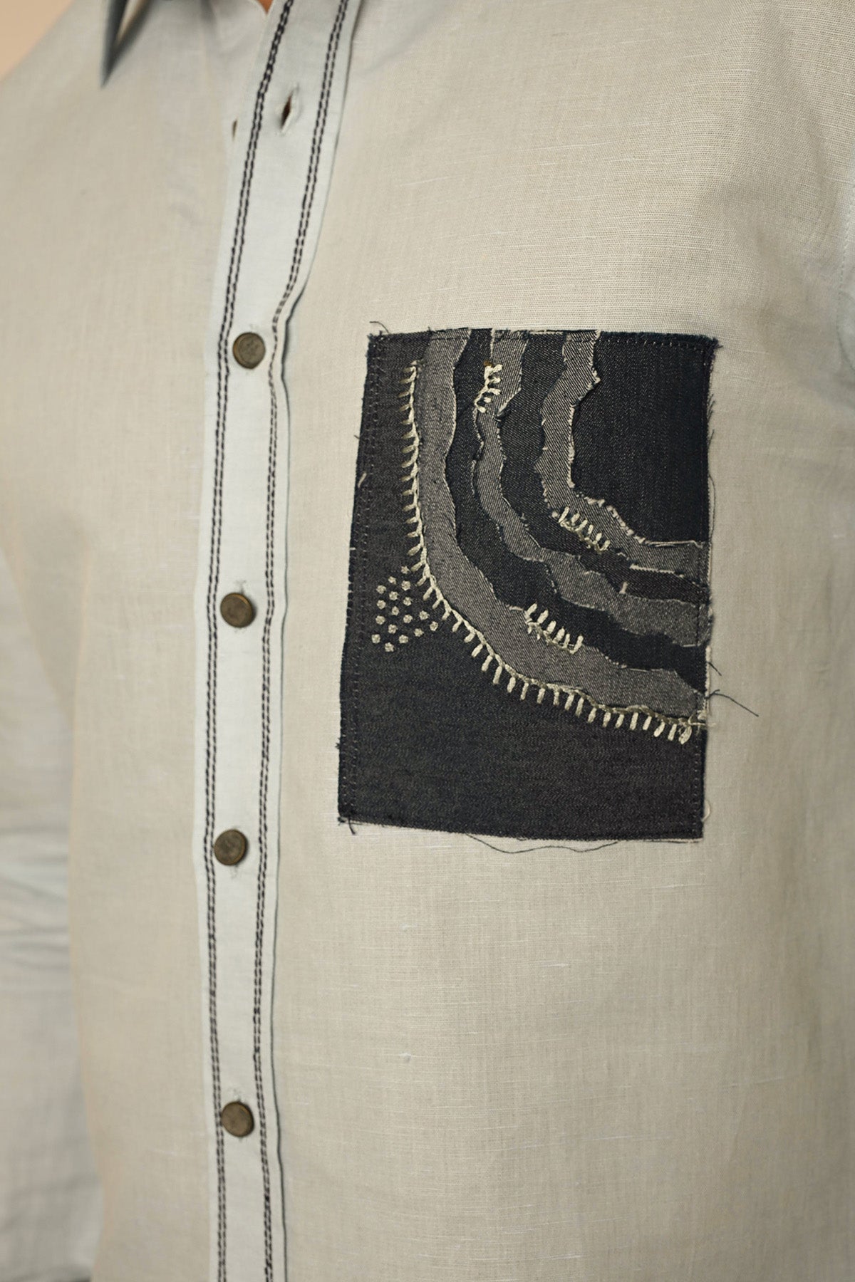 Powder Blue Linen Thread Shirt