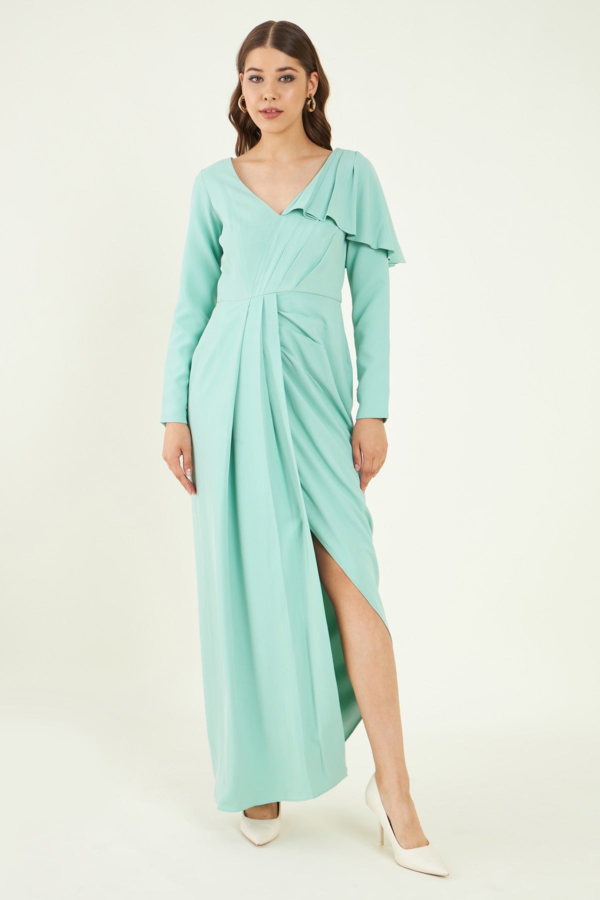 Buy Powder Blue Slit Up Party Dress Online