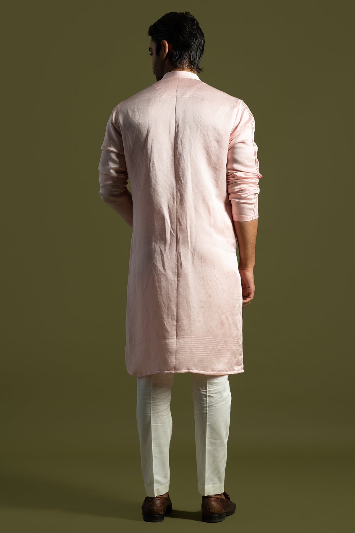 Powder Pink Pintuck Kurta Set