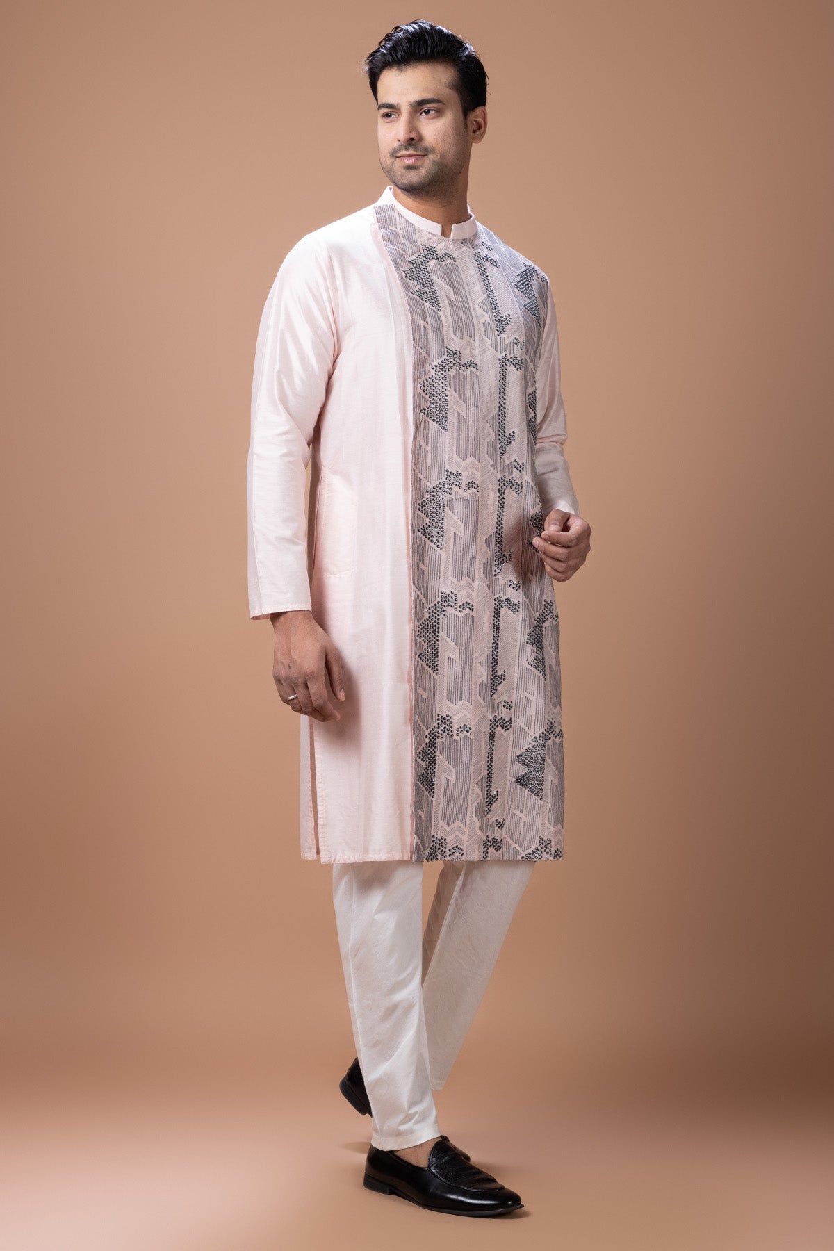 Powder Pink Thread Kurta Set