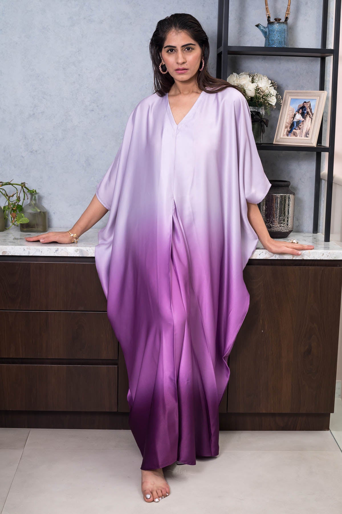 Prada Silk Ombre Lavender Kaftan