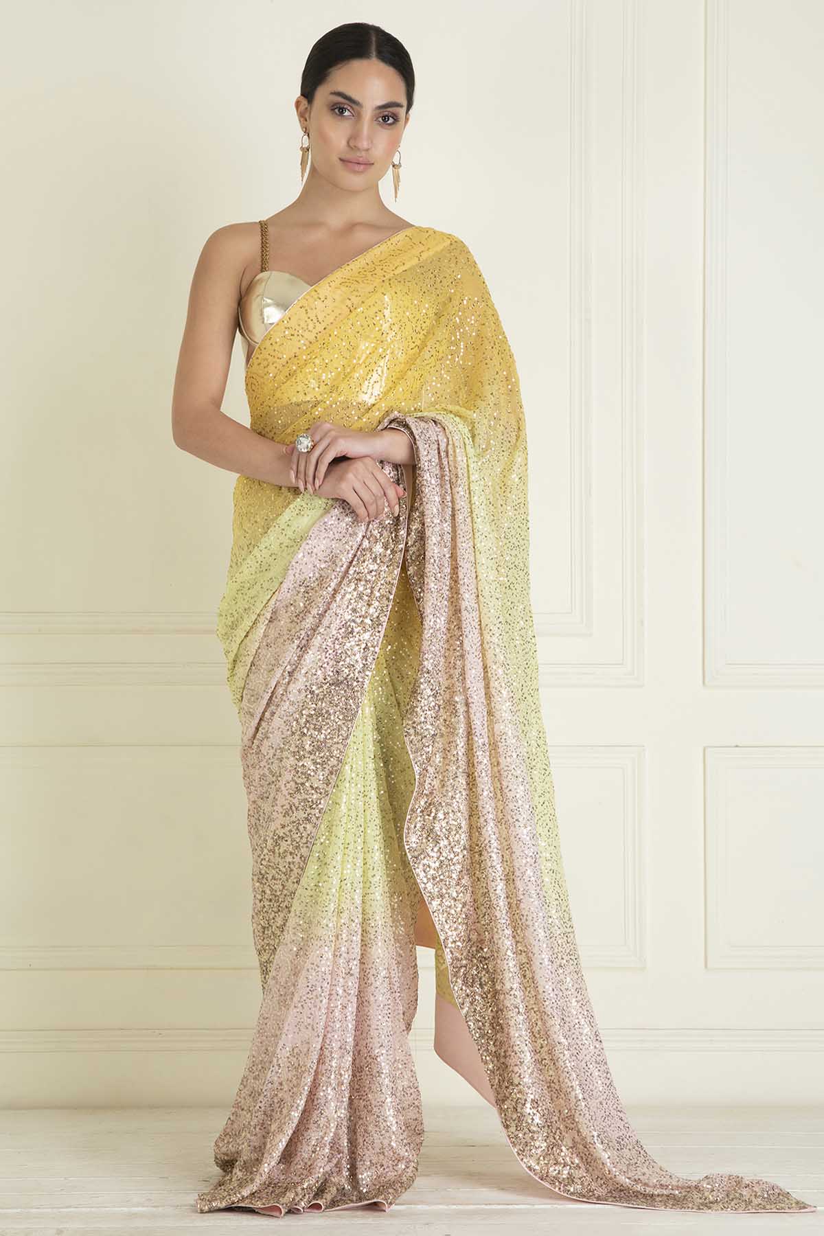 Pre Stitched Sequins Saree
