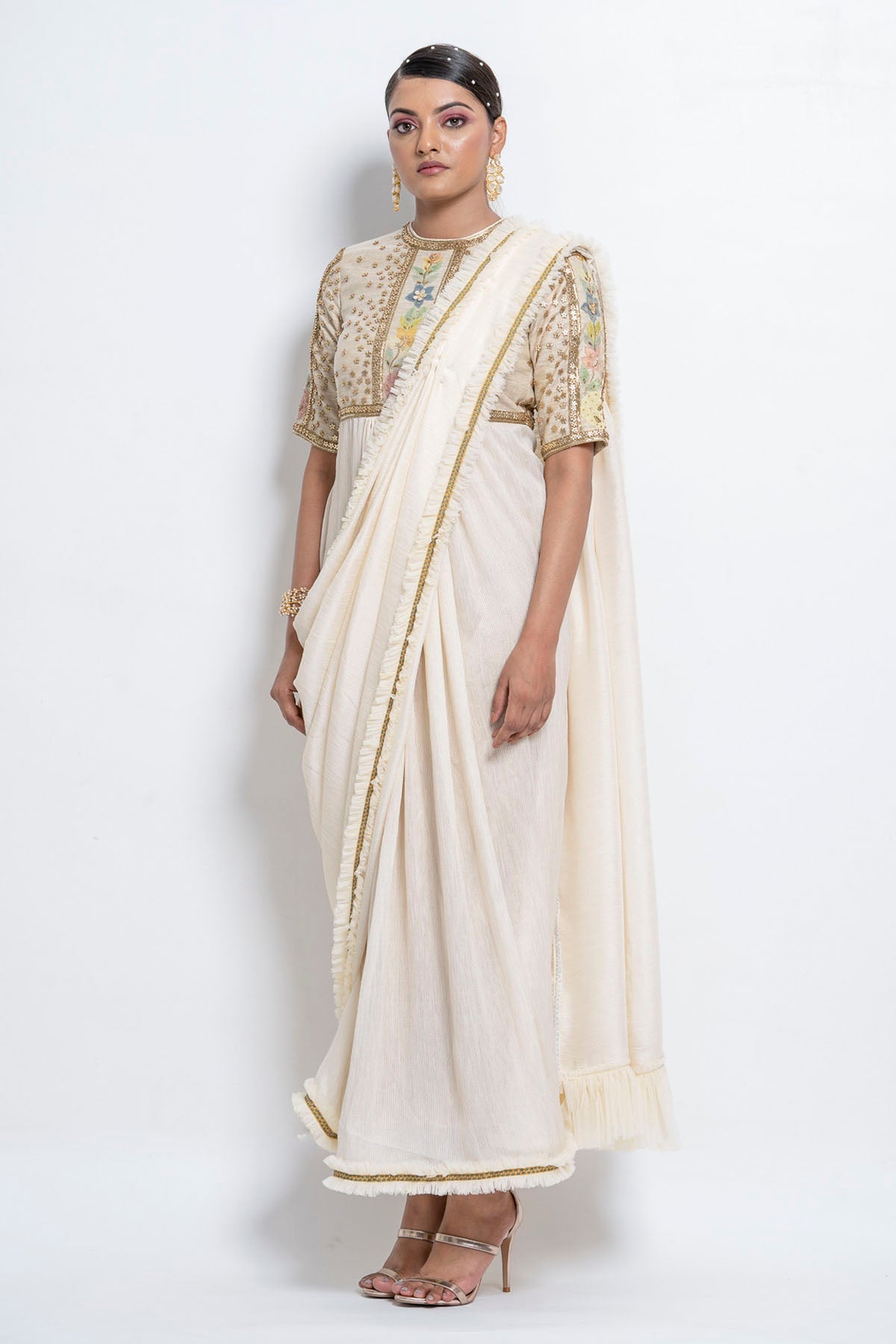 Pre Stitched Saree Dress at ScrollnShops