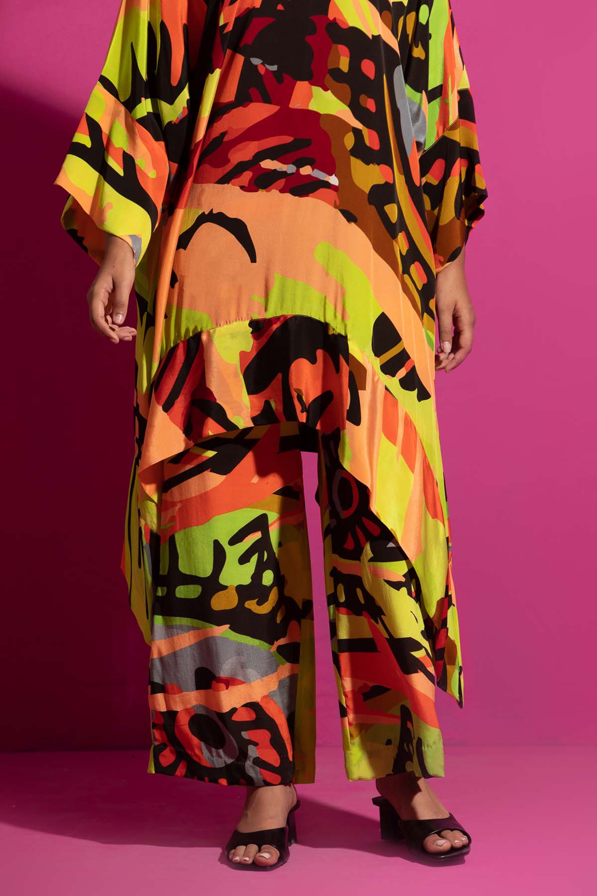 Printed Asymmetrical Kurta Set