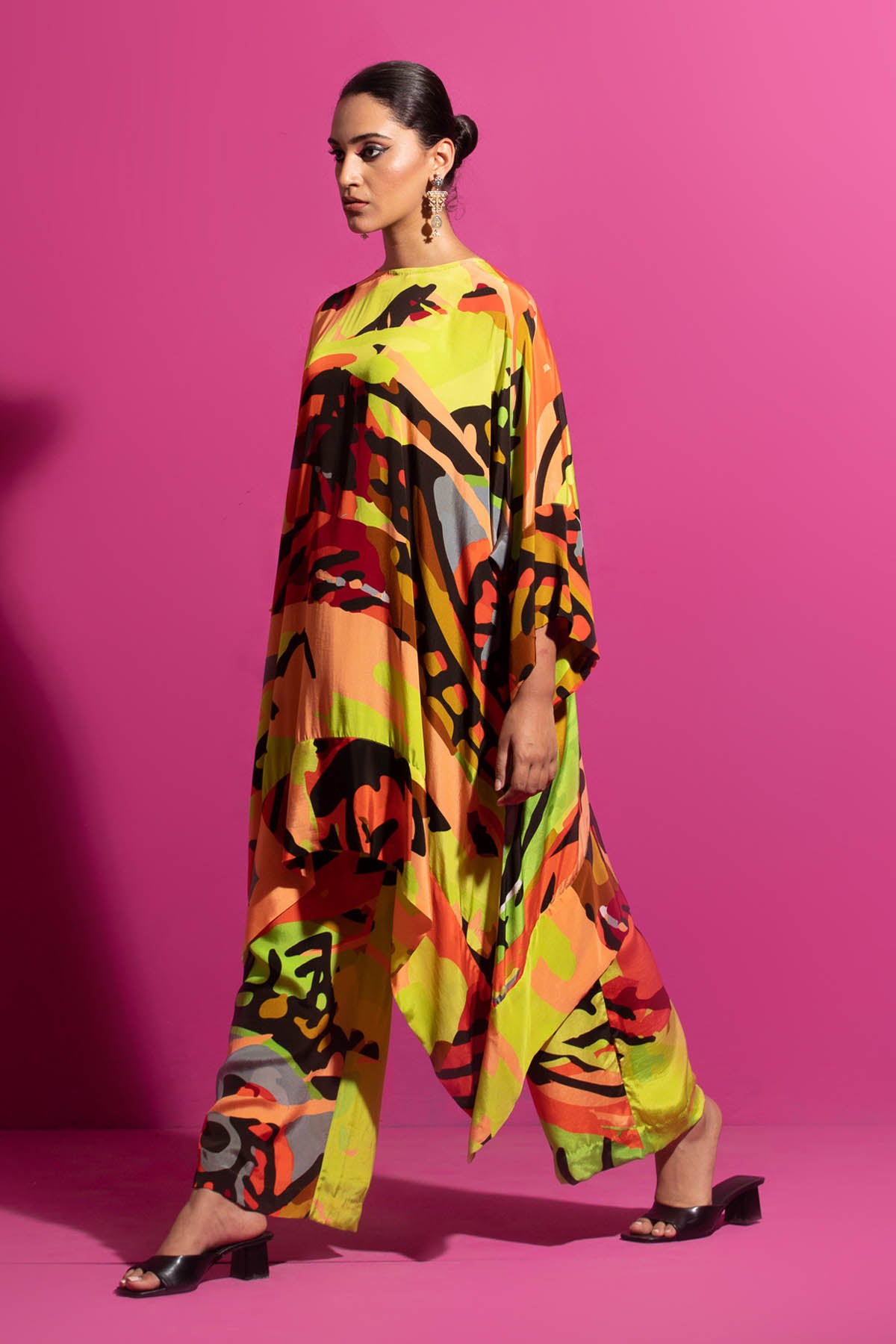 Printed Asymmetrical Kurta Set