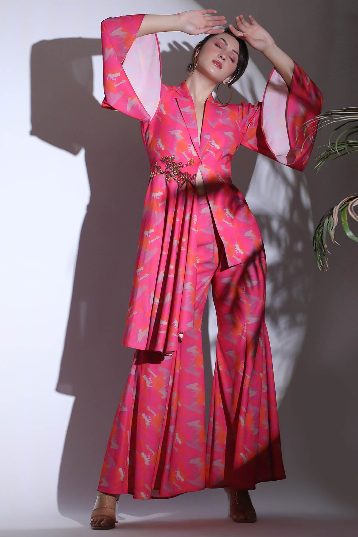 Printed Blazer & Palazzo Set