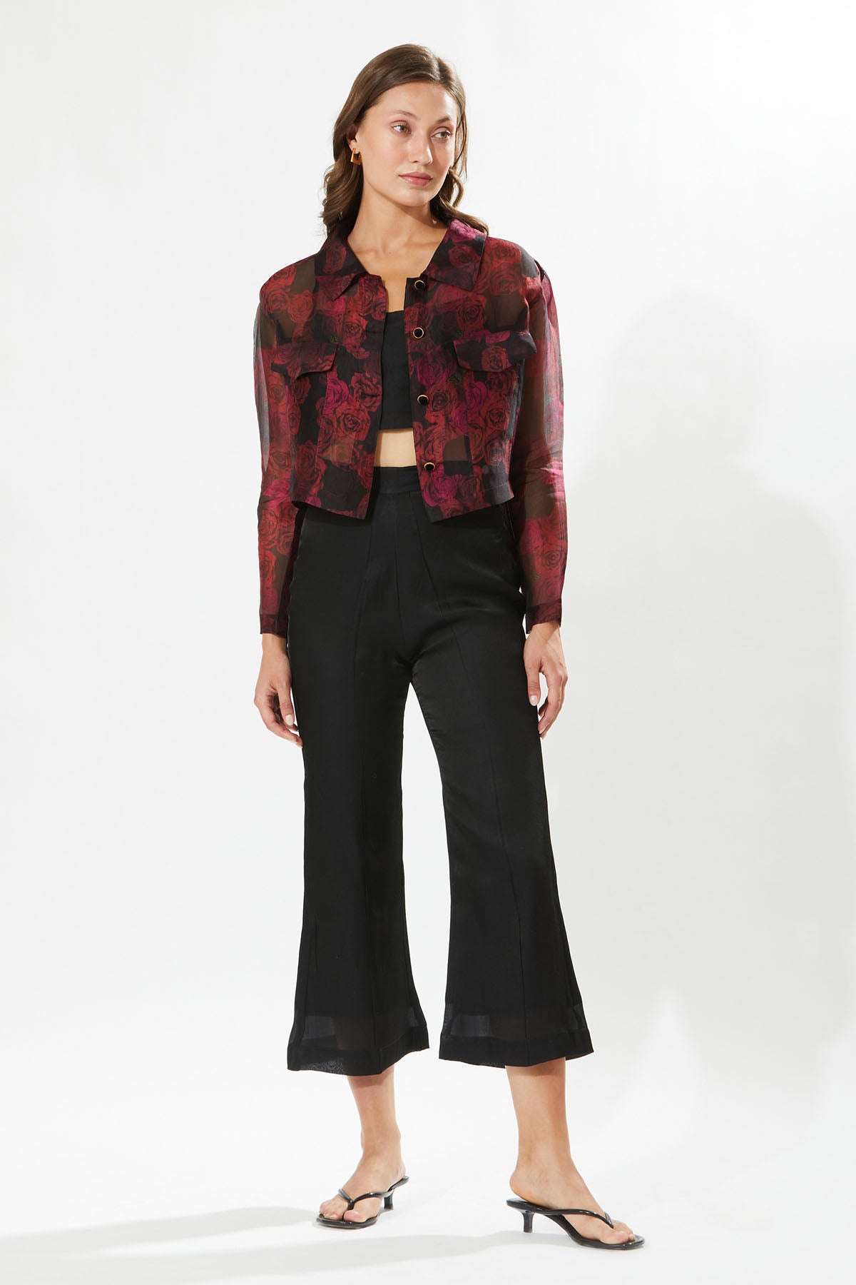 Printed Button Up Jacket