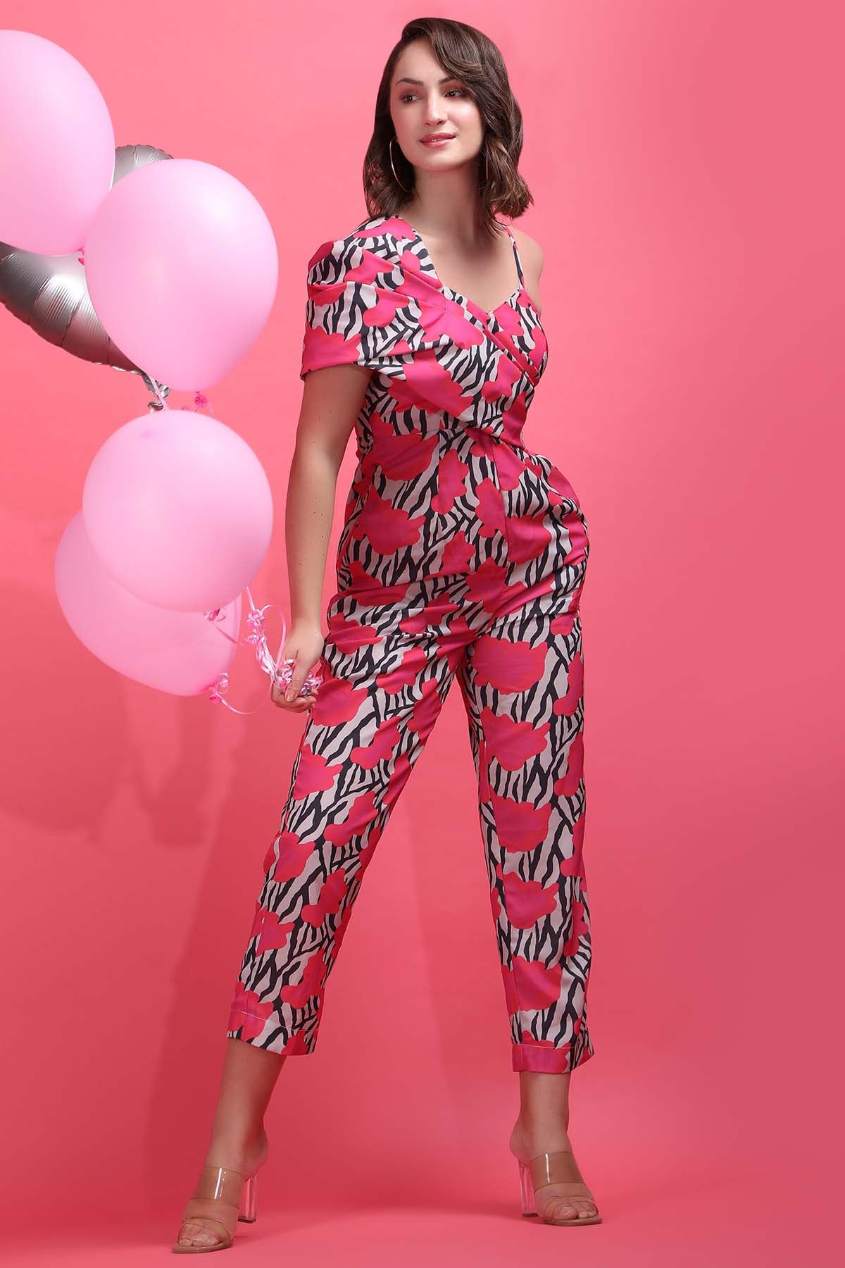 Printed Cotton Satin Jumpsuit
