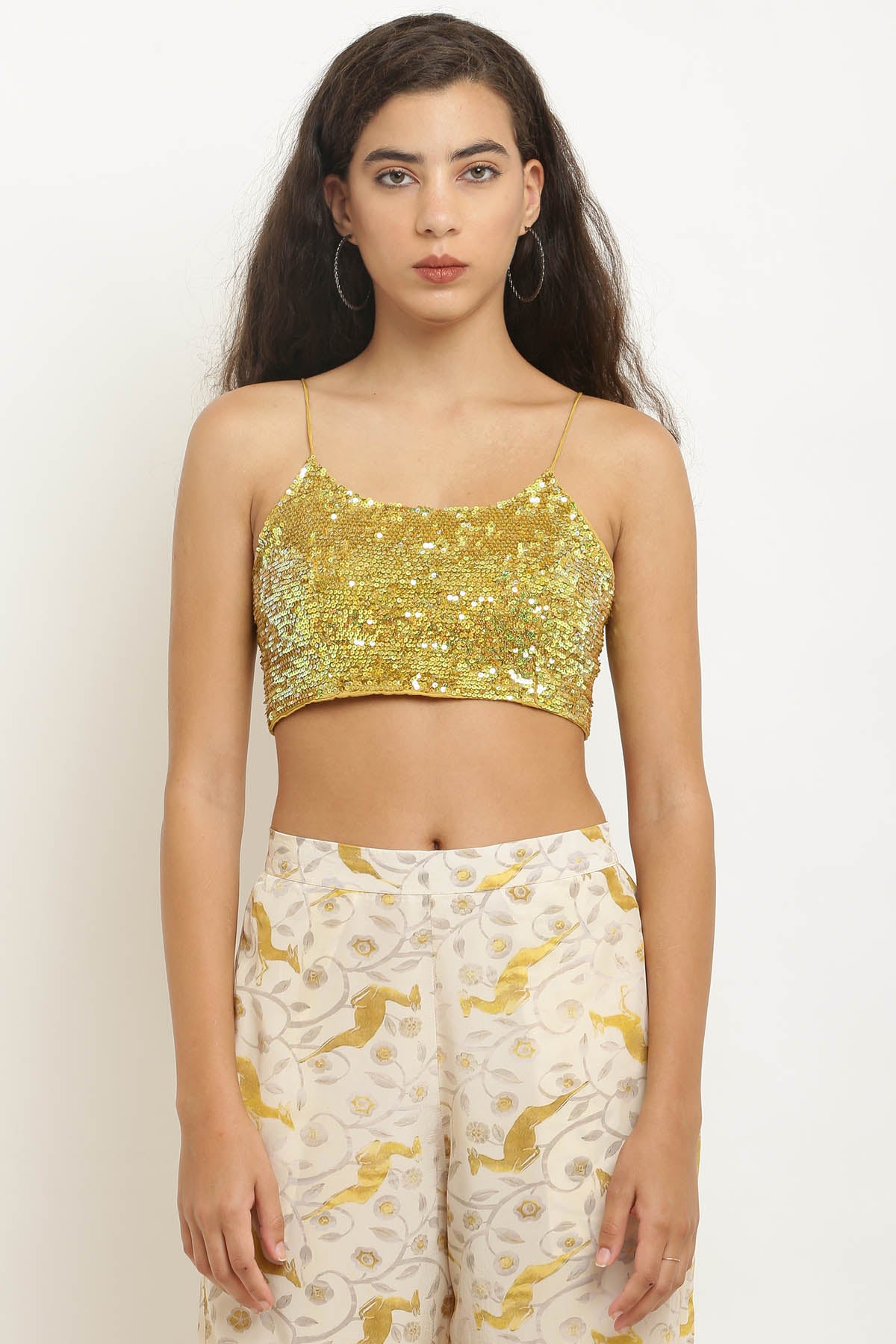 Printed Crepe Cape & Pants Set