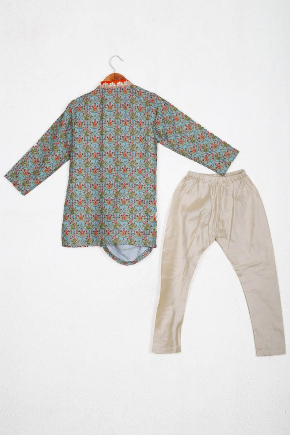 Printed Drape Kurta Set