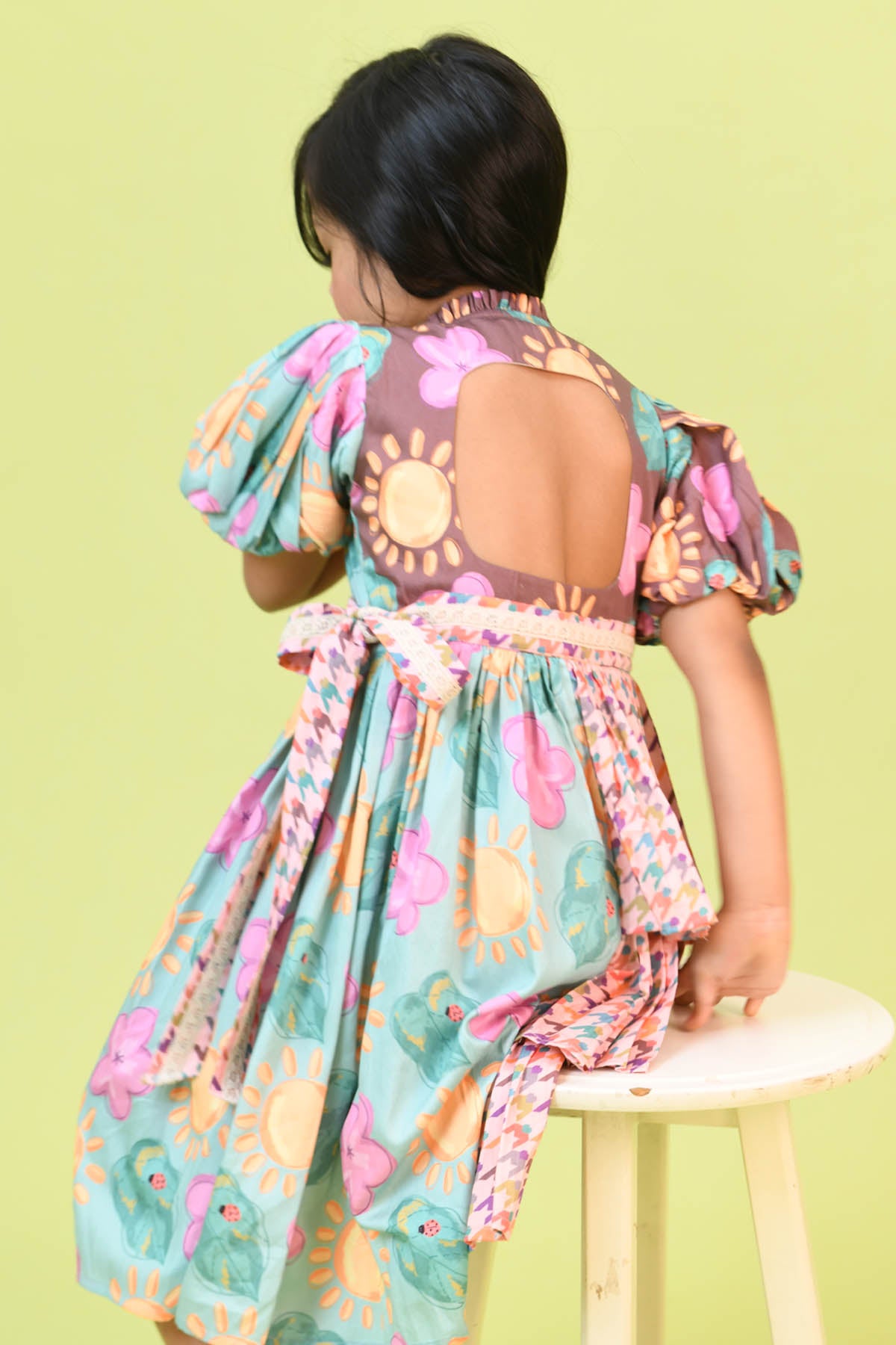 Printed Gathered Tiered Dress