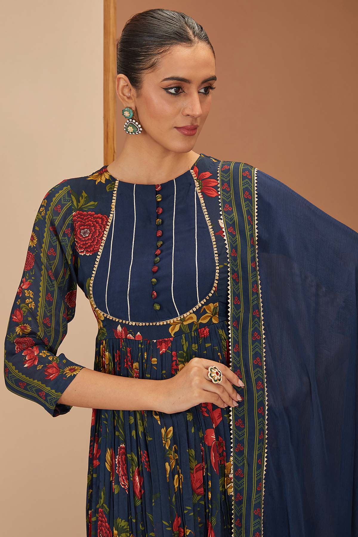 Printed Gota Short Kurta Set