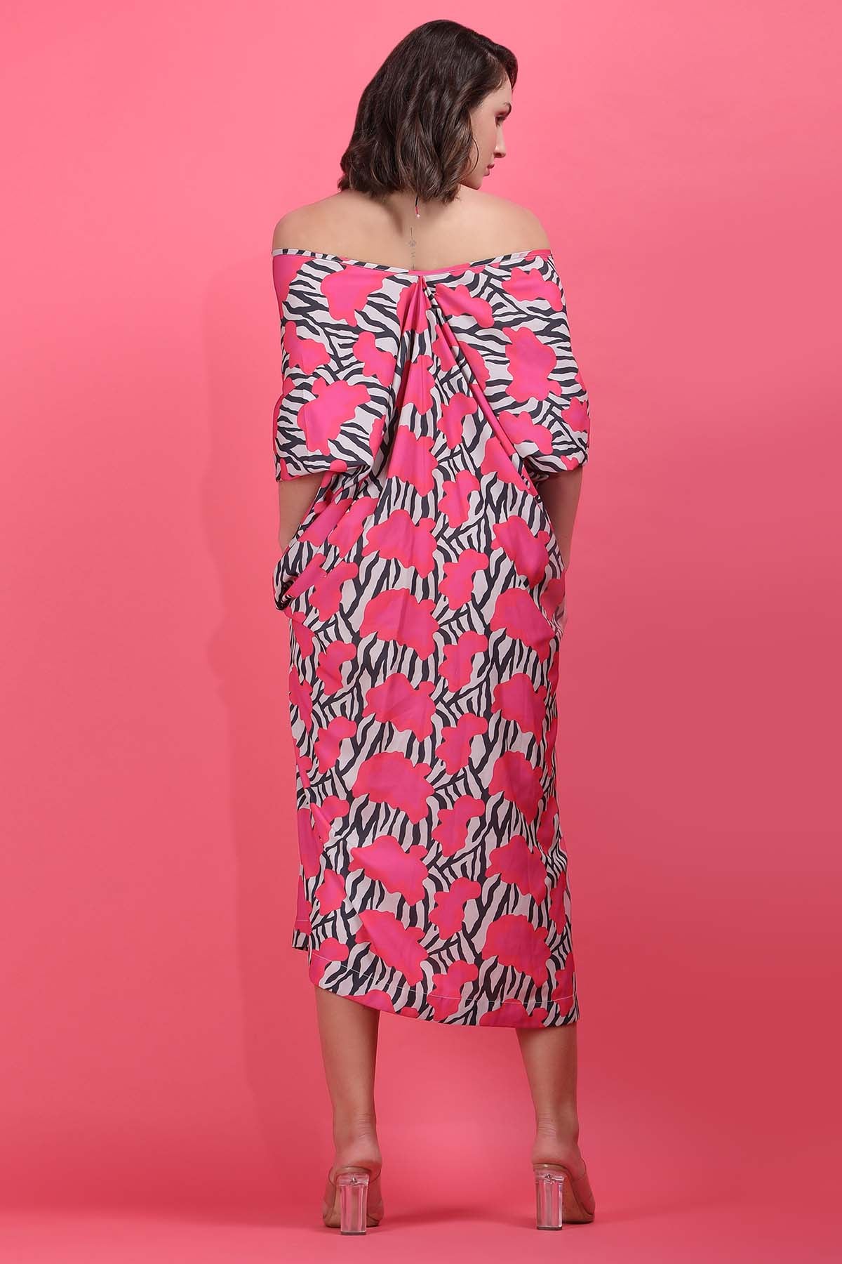 Printed Off Shoulder Kaftan