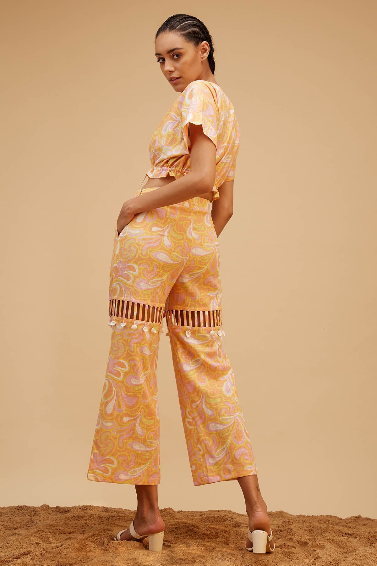 Printed Orange Cotton Co-ord Set