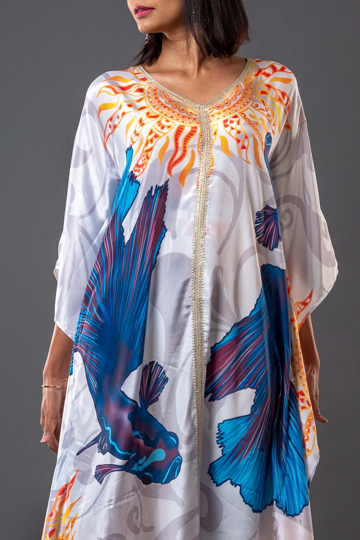 Printed Oversized Kaftan Dress