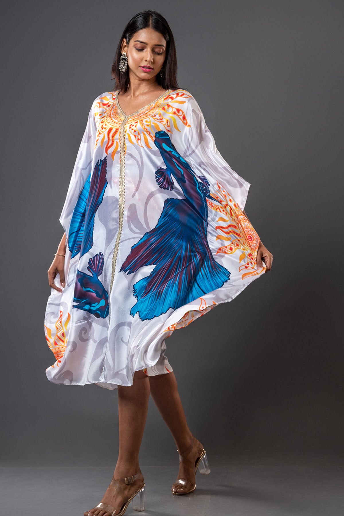 Printed Oversized Kaftan Dress