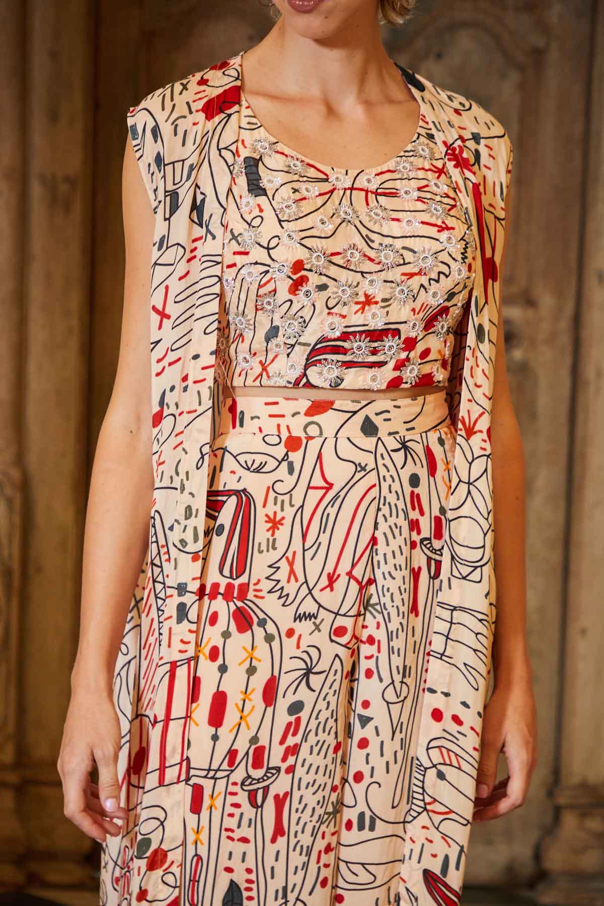 Printed Palazzo & Jacket Set