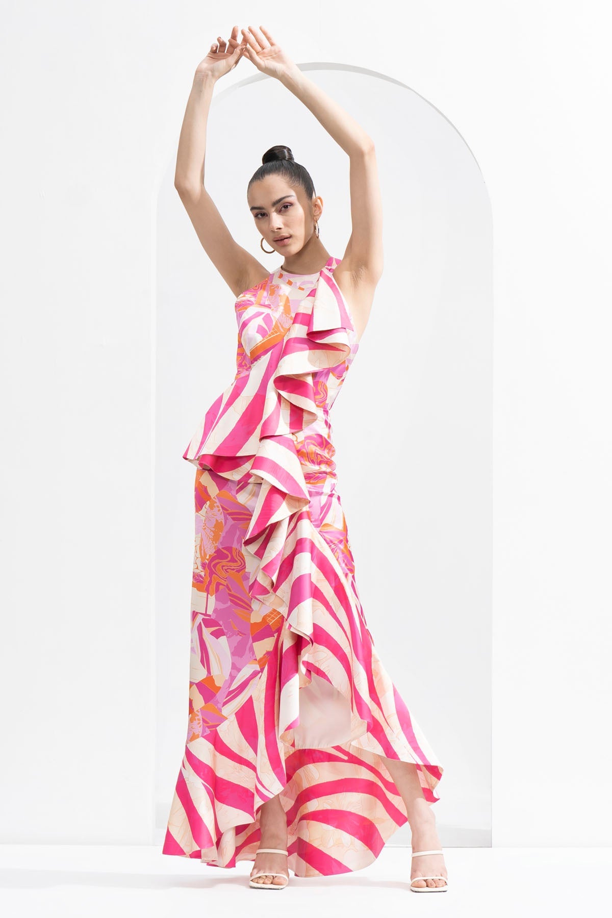 Buy Printed Bodycon Maxi Dress by Mandira Wirk