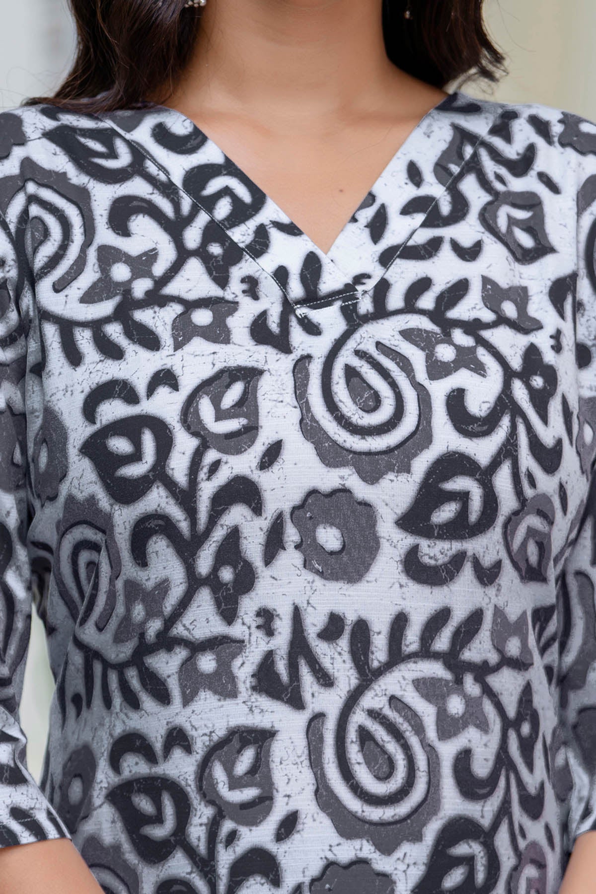 Printed Cotton Blue Kurta Set