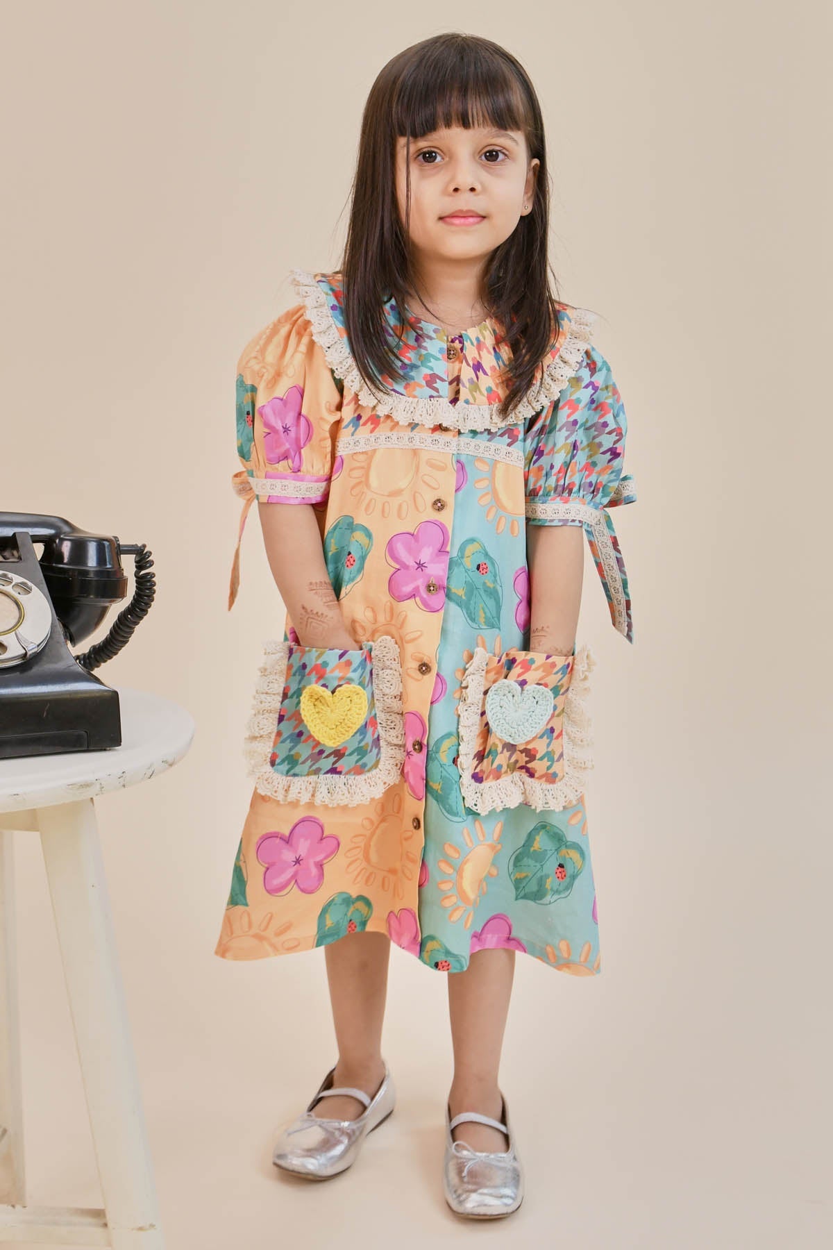 Designer Little Shiro Printed Crochet Heart Dress For Kids (Boys & Girls) Available online at ScrollnShops