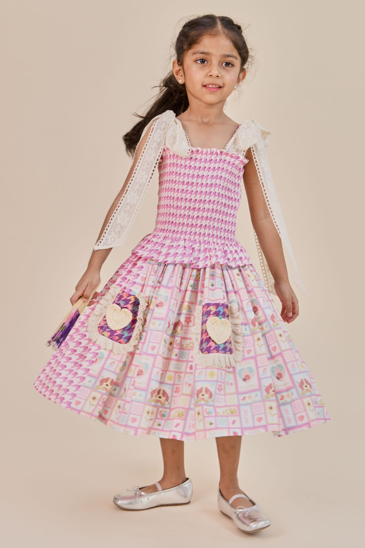 Designer Little Shiro Printed Crochet Tie Up Dress For Kids (Boys & Girls) Available online at ScrollnShops